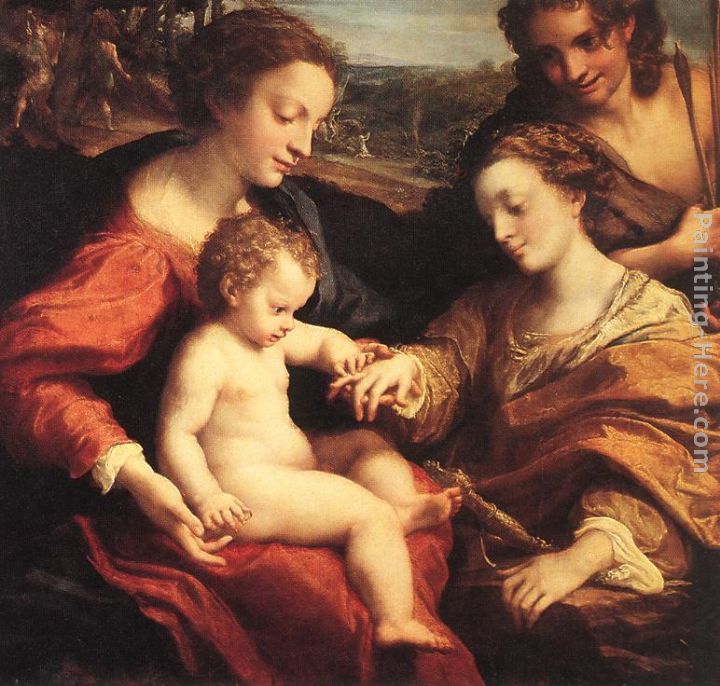 The Mystic Marriage of St. Catherine painting - Correggio The Mystic Marriage of St. Catherine art painting